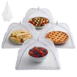 Food Covers Pop Up 4 Pack Reusable Food Umbrella Netting Cover Mesh Fly Wasp Net