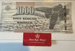 Faero Islands Uncirculated 1000 Kronur Note, Cardboard Backing Illustration Only