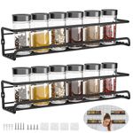 2PCS Spice Herb Jar Rack Holder For Kitchen Door Cupboard Storage Wall Mounted