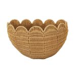 Woven Basket with Rim Natural Wall Mounted Basket Storage  Decorative Gift