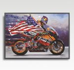 Nicky Hayden Kentucky Kid MotoGP A3 print from painting by Greg Tillett poster