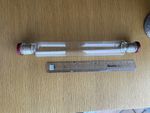 Large Vintage Pyrex Rolling Pin with Oven-Table Glass Gilded Logo t, 38 cm L