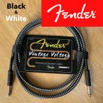 NEW Fender Vintage Voltage Guitar Instrument Lead cable 3 metre 10ft Black/White