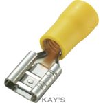 10mm YELLOW FEMALE SPADE CRIMP TERMINAL CONNECTORS,ALTERNATOR,STARTER MOTOR x10