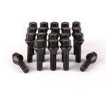 M12 x 1.5 Tapered 21mm-60mm Alloy Wheel Bolts, 17mm Hex For Pre 2012 BMW (Black)