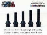 M12x1.5 Extended Longer Black Wheel Bolts fits BMW VW AUDI SEAT VAG Mini 60°