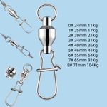 0#-8# 304 Stainless Steel Ball Bearing Swivel Snap Rolling Sea Fishing Connector