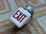 1950s Vintage Milk Glass EXIT Sign Ceiling Lighting Salvage Industrial Brand New