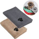 Pack of 2 Super Absorbent Doggy Bath Towel Microfibre Pet Bath Towels Large Size