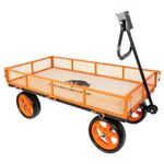 Heavy Duty Garden Cart Trolley – Fold Down Mesh Sides, All-Terrain Wheels