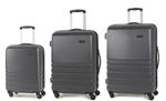 Rock Byron 3 Piece Hardside Luggage Set in Charcoal- 5886-2-F/5828-2-C