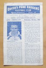 QUEENS PARK RANGERS QPR v NORWICH CITY FA Cup Replay 1946/1947 *Fair Condition*