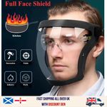 Anti-fog Full Face Shield Super Protective Head Cover Transparent Safety Mask UK