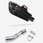 LEXTEK Exhaust Link Pipe XP8C Cabon End Can Triumph 765 Street Triple R S RS 