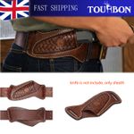 TOURBON Vintage Leather Fixed Blade Slanted Pancake Knife Belt Sheath for Gift