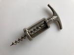 Vintage Solid White Metal & Steel Corkscrew