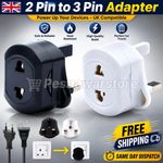 2 Pin to 3 Pin Shaver Adapter Plug UK Bathroom Socket Toothbrush Charger