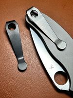 Deep Carry Titanium Pocket Clip For Spyderco UKPK, Urban, Squeak etc. UK Stock.