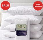 Pack of 4 Luxury Quilted Zipped Pillow Protectors Soft Pillow Pairs White Cover