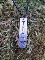 Personalised Rune Necklace - Cast And Hammered Pewter - Viking Necklace