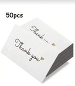 Thank You Cards White Weddings Birthdays Buisness Pack Of 50 