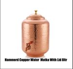 100% Pure Copper Water Dispenser Hammered Container Pot 8 Litre