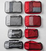 Amazon Basics Travel Packing Cubes Set of 8 - Grey & Red Luggage Organisers