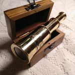 Antique Style Brass Victorian Telescope Small Maritime Box New in Wooden Box