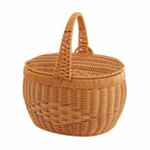 Oval Storage Basket Decorative Basket with Handle Sturdy for Picnic