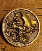 Antique Victorian Brass Heraldic Button Large 38mm