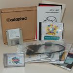Adaptec SlimSCSI SCSI PCMCIA card APA1460A and SCSI-1 cable boxed with disks