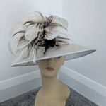 John Lewis Feather Oval Hat Wide BrimFascinator Wedding Races Occasion Ladies