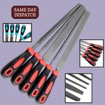 5pcs 8" Inch Engineers File Set Metal Round Flat Triangular Half-Round Square UK