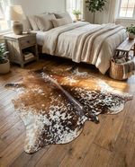 100% Natural TRICOLOR Cowhide Rug Cow Skin Hairon Leather for Decor