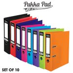 Set of 10 Pukka Lever Arch Files A4 Document / Paperwork Folders For Uni, Office