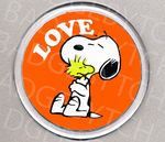 SNOOPY LOVE round COASTER - RETRO CLASSIC!