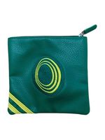 Leatherette Golf Pouch Bag - Green / Yellow