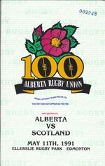 Alberta v Scotland 11 May 1991 Edmonton RUGBY PROGRAMME