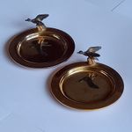 PAIR VINTAGE SILVER PLATED/METAL DESIGN 'DUCKS' NAME/PLACE SETTING HOLDERS