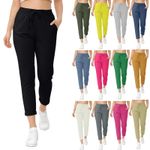 Women's Italian Comfy Ladies Stretchy Casual Pants Pocket Trouser for Running