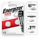 2025 CR2025 ENERGIZER Batteries DL2025 3V Lithium Coin Cell Button Long Expiry