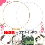 1.5M / 2M Round Hoop Balloon Arch Backdrop Flower Display Stand Frame Wedding