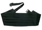 Cummerbund MENS Broad Sash Adjustable PLEATED SOLID BLACK Classic Style 