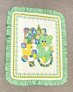 Vintage 80’s / 90’s Baby Quilt Teddy Bear Cot / Crib 125/100cm Pastel Nursery