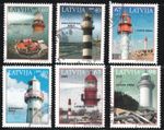 LATVIA LIGHTHOUSES series, 6 used singles