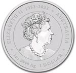 2024 Australian Year of the Dragon 1oz Silver (99.99%) Bullion Coin in capsule