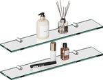S'AFIELINA Floating Glass Bathroom Shelves Wall Mounted Storage Rack with Fixing