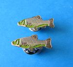 2 Tench Fish pin badges, Enamel. Coarse Fishing interest.