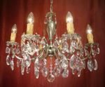 SILVER CHANDELIER FIXTURES CEILING NICKEL HANGING LIGHT 8 LAMP Ø24