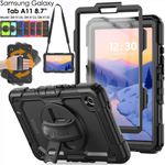 For Samsung Galaxy Tab A11 8.7" X130 Tough Rugged Hand Shoulder Strap Stand Case